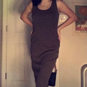 long olive green dress